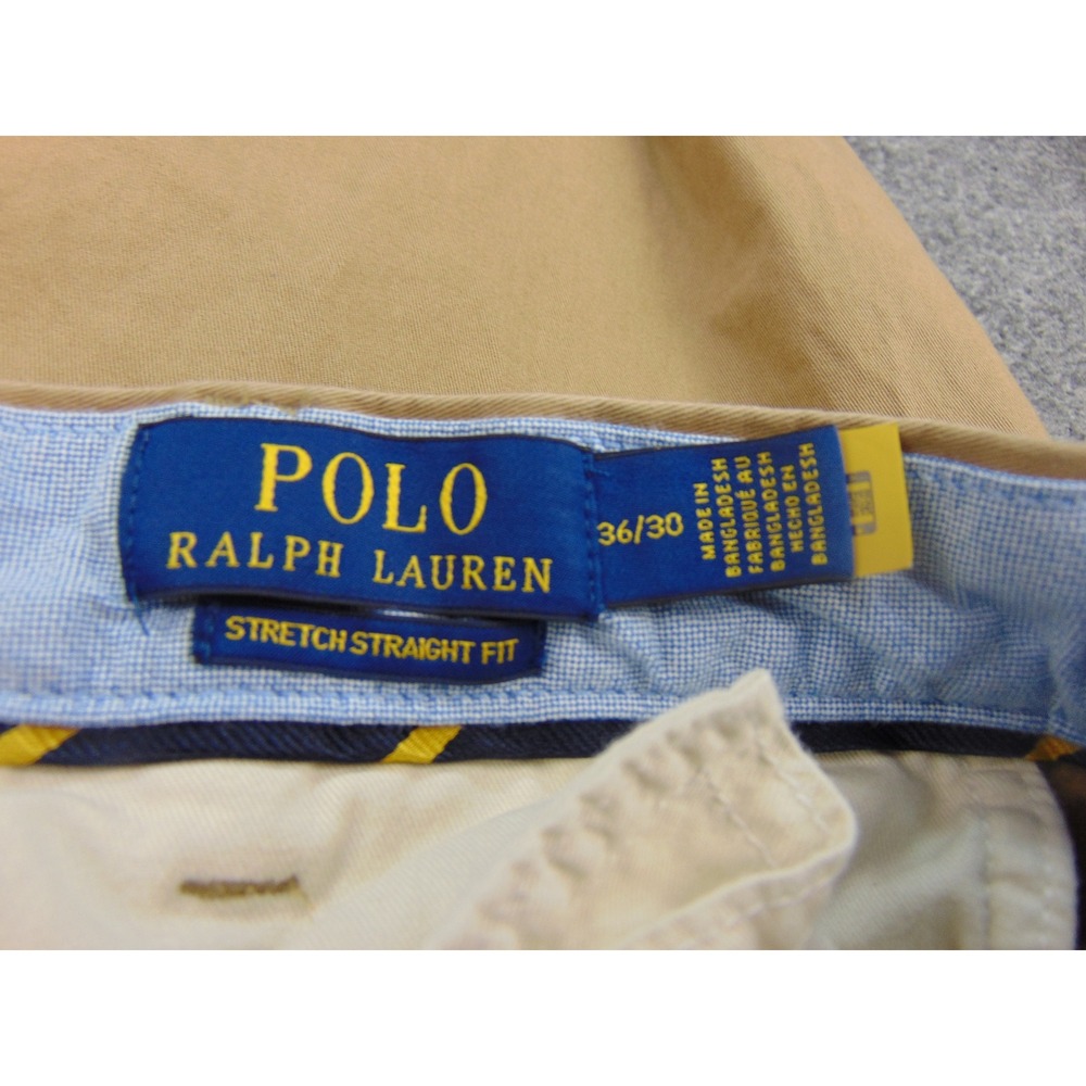 Polo Ralph Lauren Pants Mens 36x30 Stretch Straight Fit Tan Chino Khakis - Picture 7 of 10